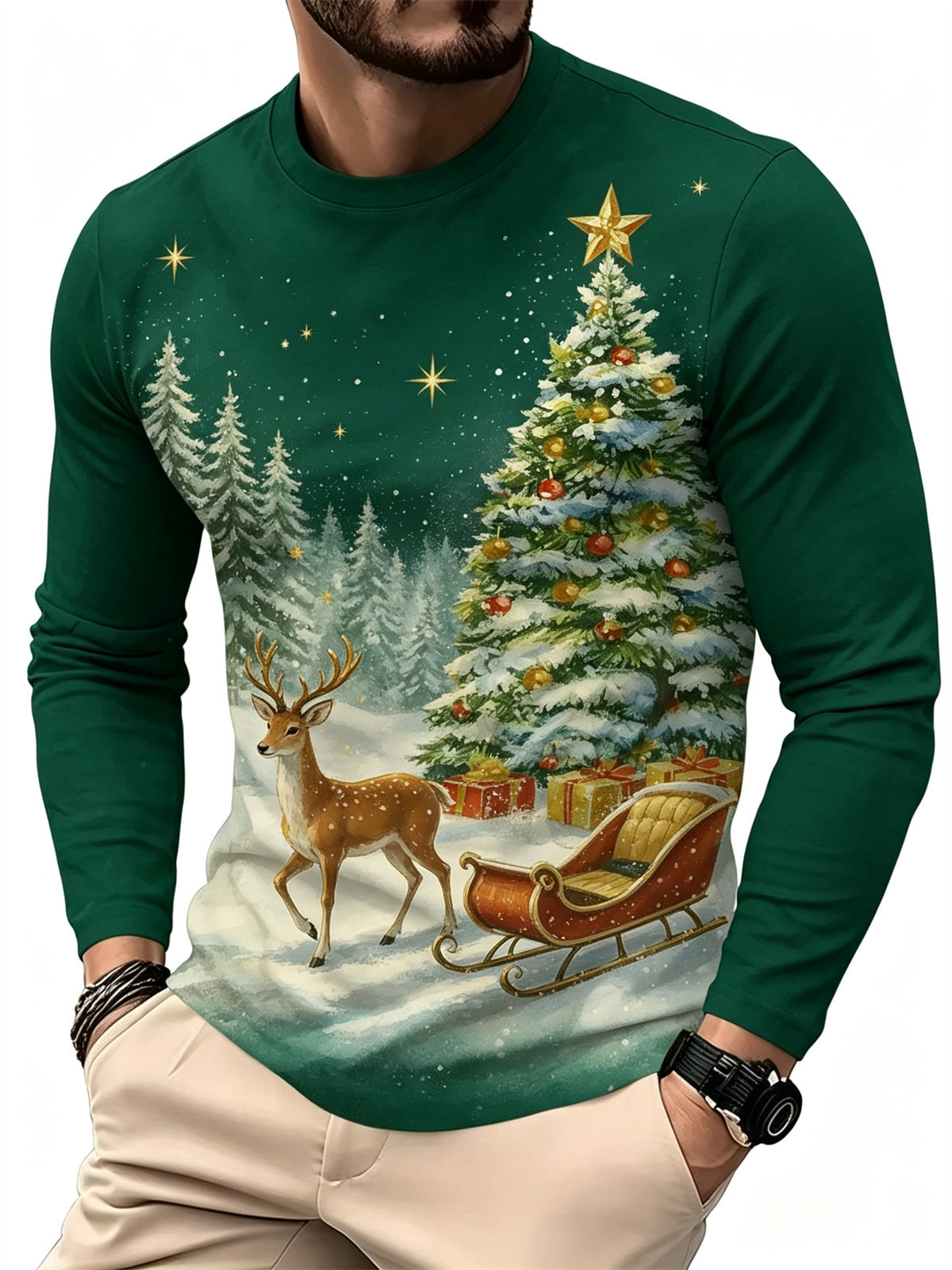 Men's Casual Fashion Long Slee - огляд і ціна Tee Graphic Print