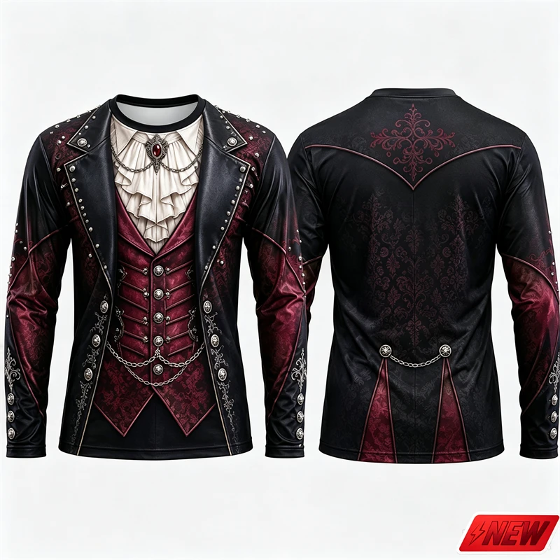 Gothic Vampire Costume Long Sl - огляд і ціна Tee Graphic Print
