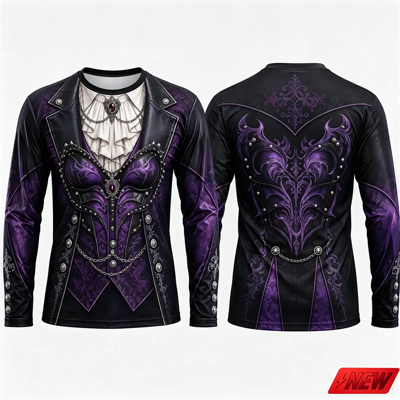 Gothic Vampire Costume Long Sl - огляд і ціна Tee Graphic Print