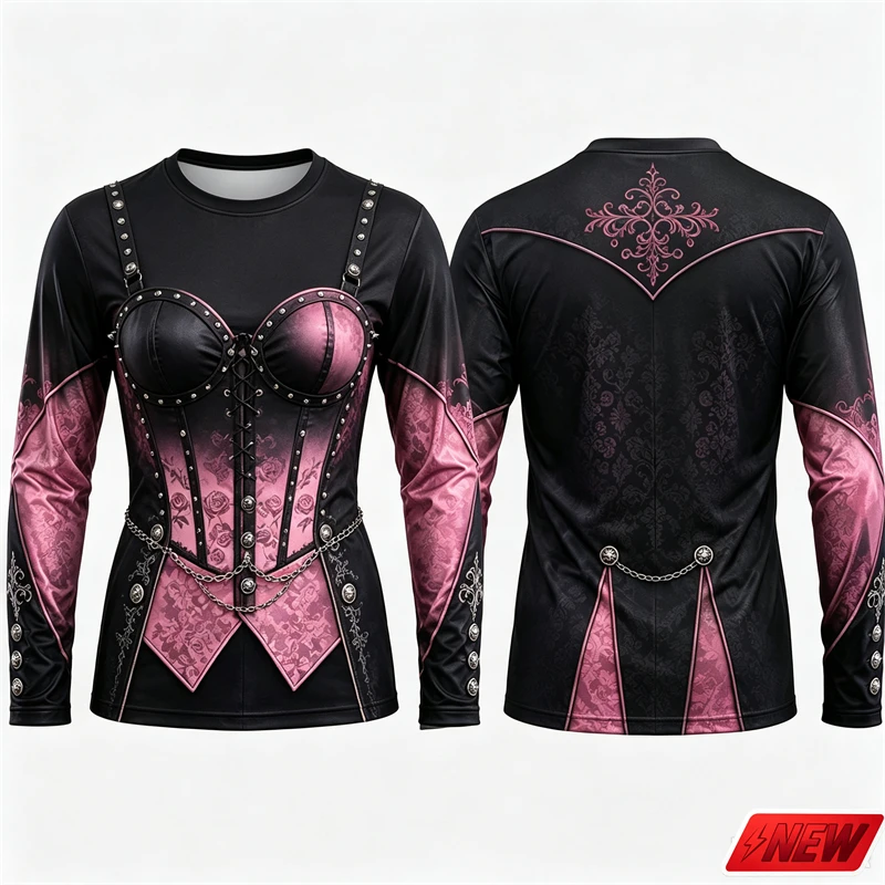 Gothic Vampire Costume Long Sl - огляд і ціна Tee Graphic Print