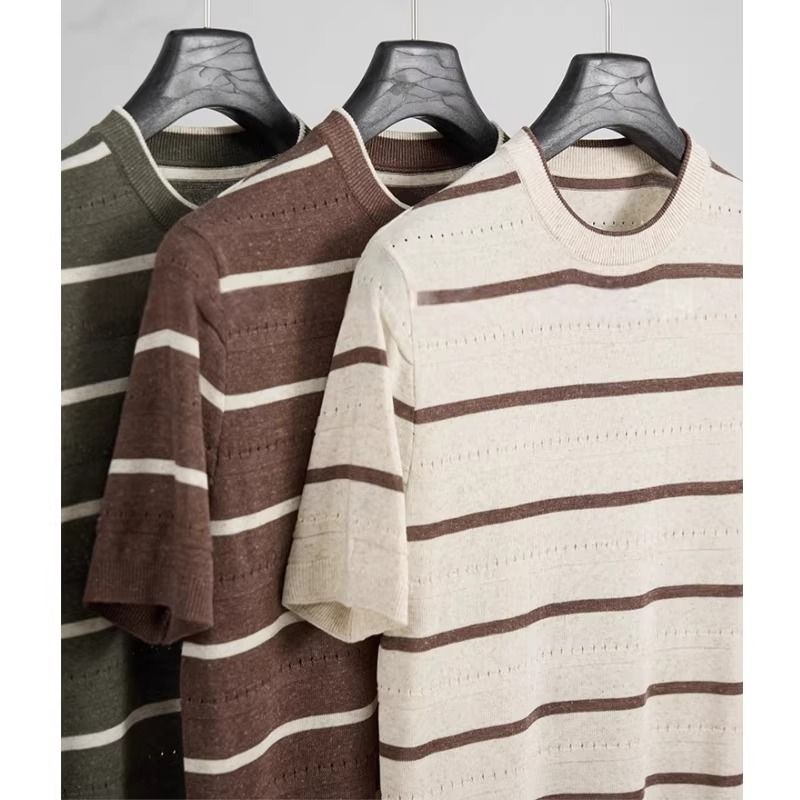 Italian Style Linen Stripe Kni - огляд і ціна Linen Shirt Breathable
