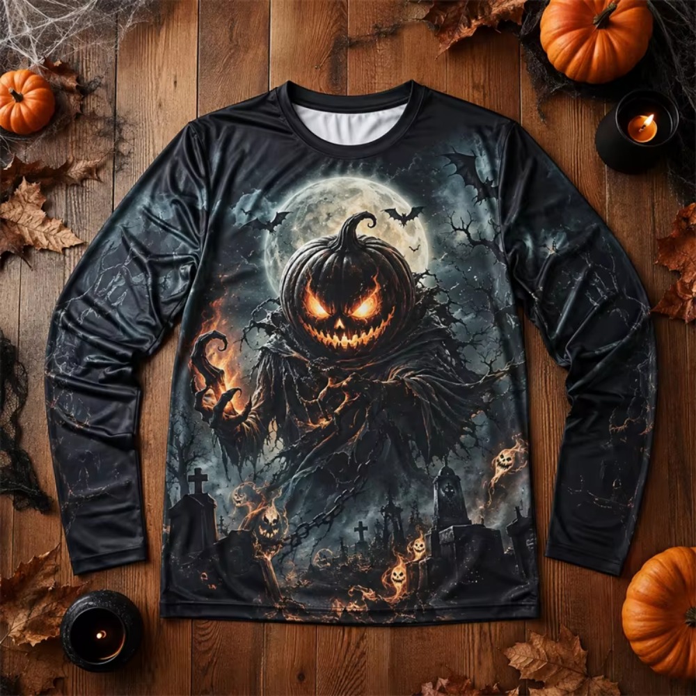 Halloween 3d Print Scary Pumpk - огляд і ціна Tee Graphic Print