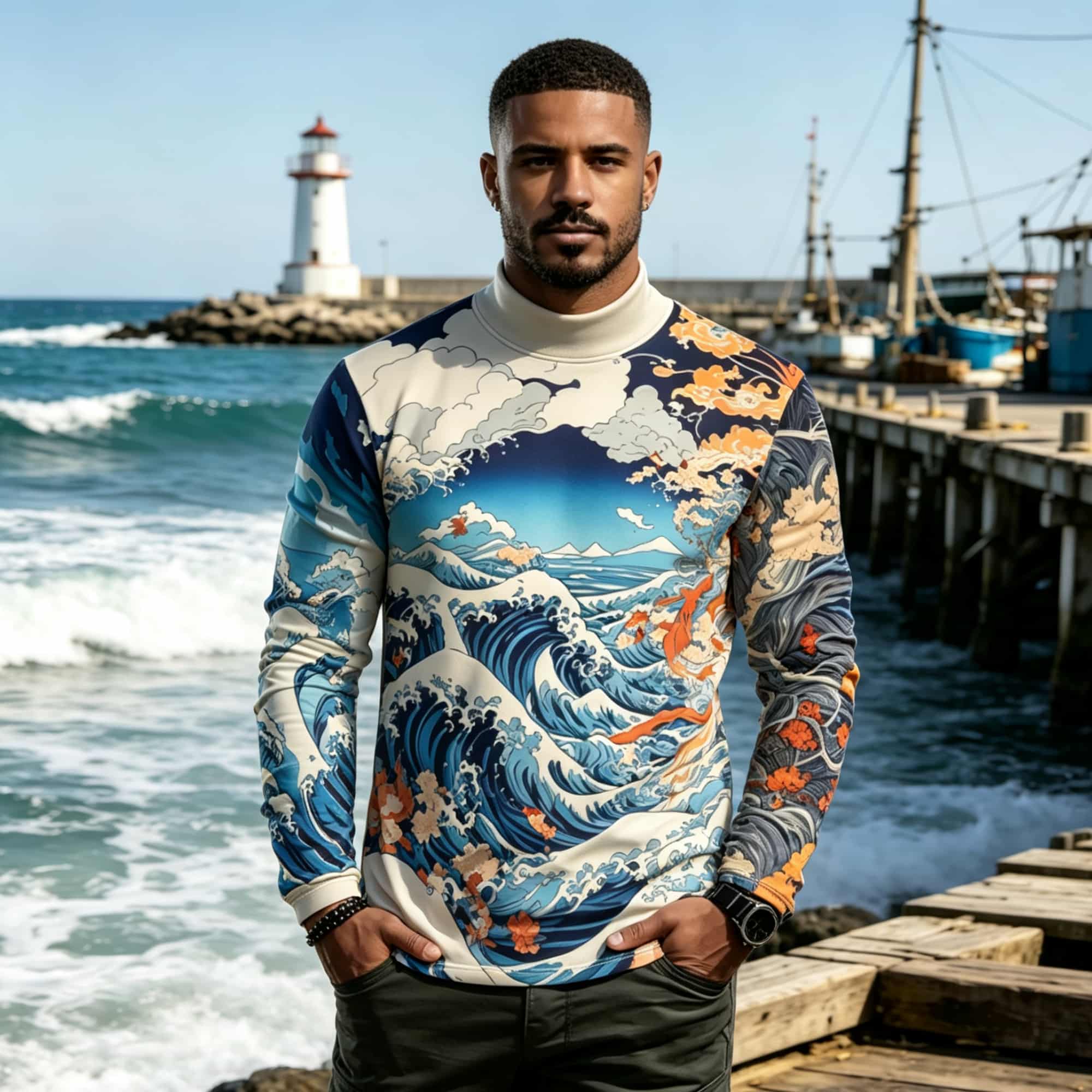 Japanese Ukiyo-e Wave Graphic  - огляд і ціна Tee Graphic Print