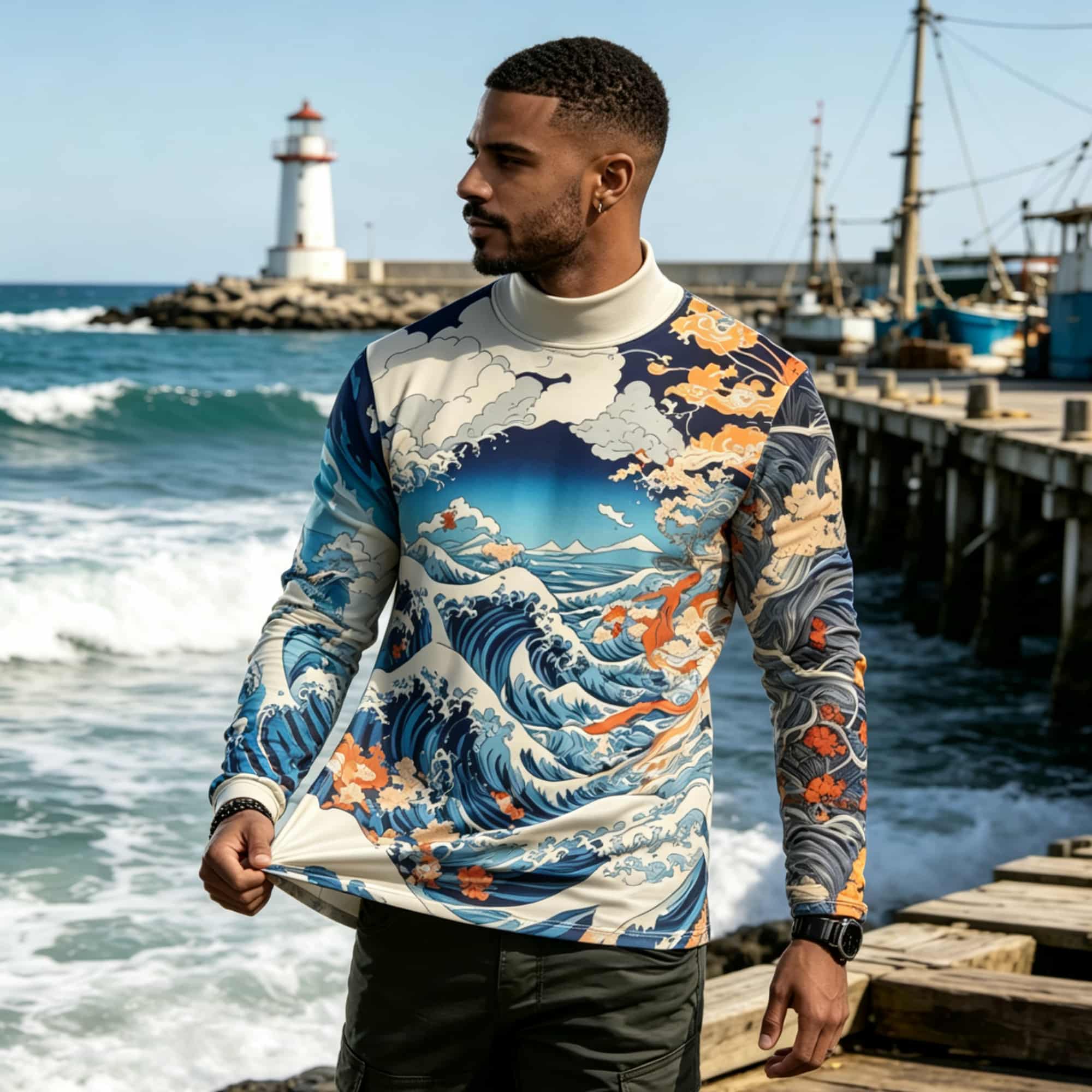 Japanese Ukiyo-e Wave Graphic  - огляд і ціна Tee Graphic Print