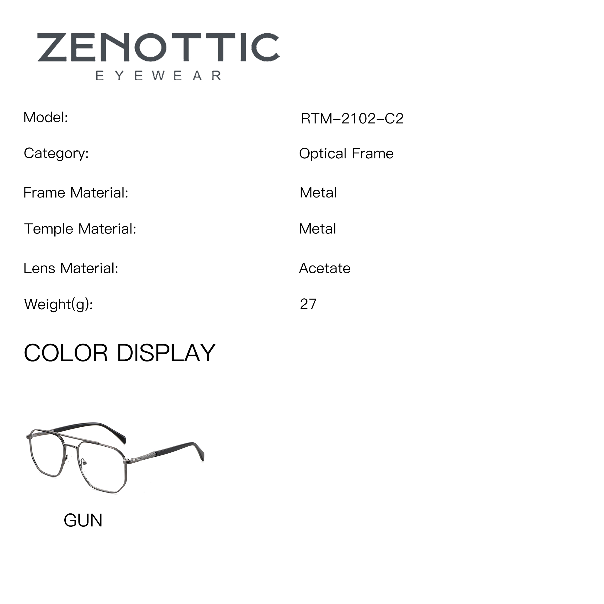 ZENOTTIC M Size Aviator Metal  - огляд і ціна Sunglasses Aviator Polarized