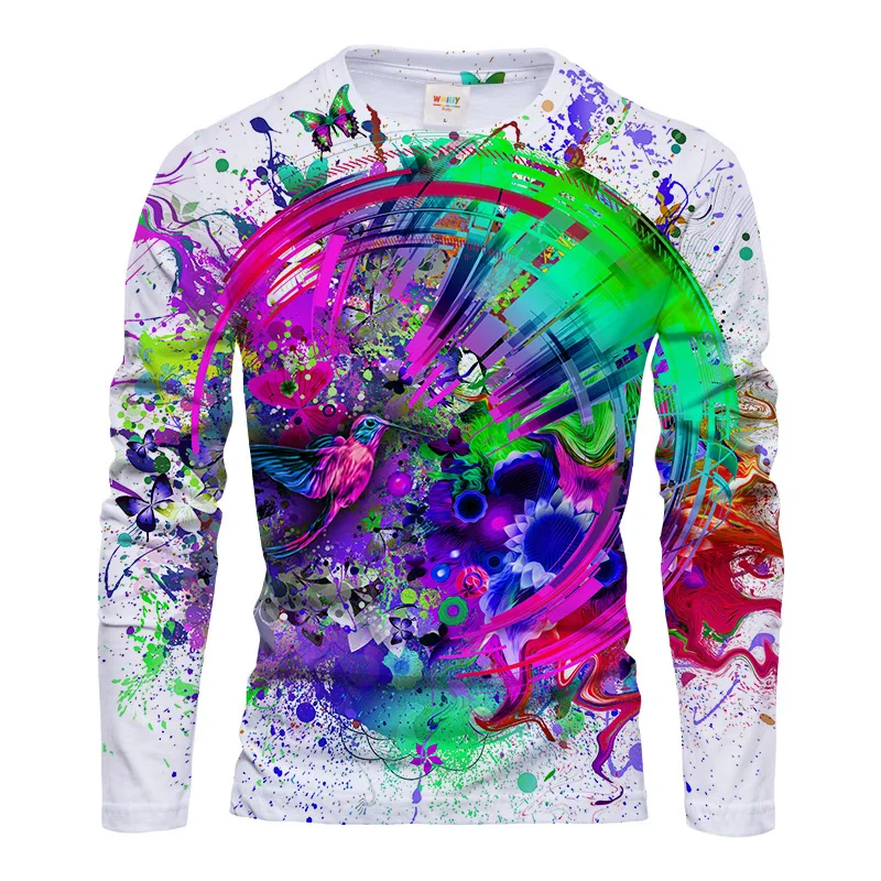 Men Polyester 3D Print Humming - огляд і ціна Tee Graphic Print