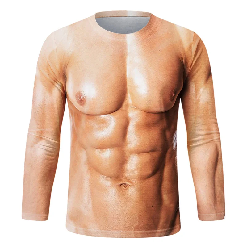 Funny Fake Muscle Graphic T Sh - огляд і ціна Tee Graphic Print